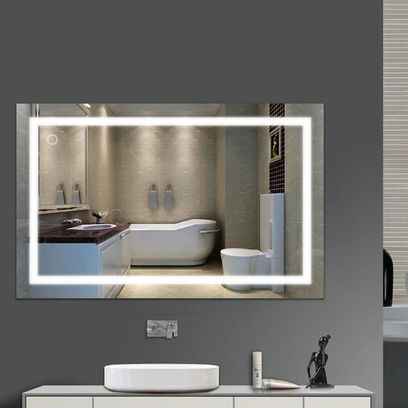 Smart Mirror LED Bathroom Mirror Wall decor Bathroom Mirror Bathroom Anti-fog Mirror With Touch Screen Aluminium Frame HWC